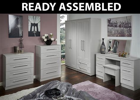 fully assembled bedroom furniture.